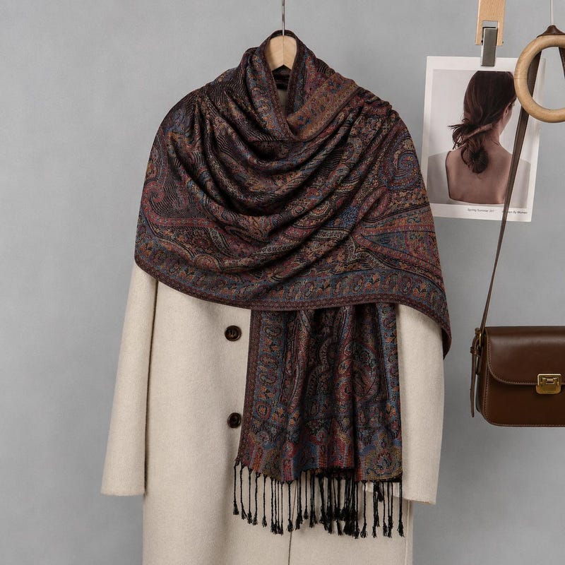 Pashmina Navy Pattern - Etsy UK
