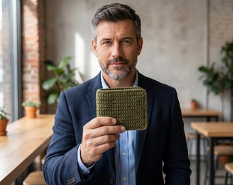 Men's Trifold Five-Fold Crochet Wallet Pattern PDF, Beginner Friendly, Multiple Pockets