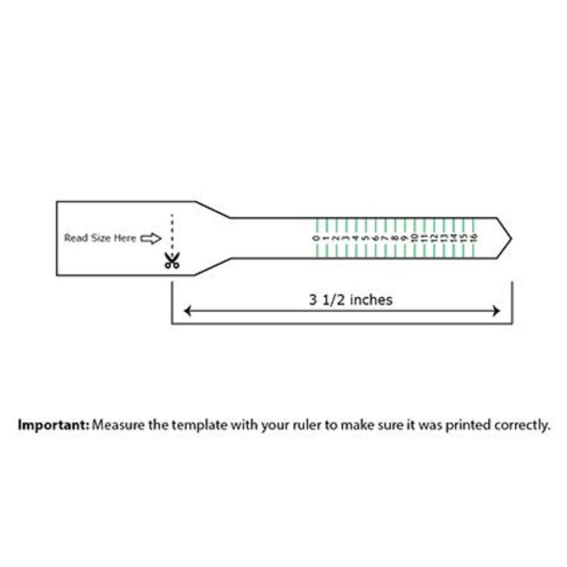 Professional Ring Sizer Printable PDF Accurate PDF Ring Size Chart ...
