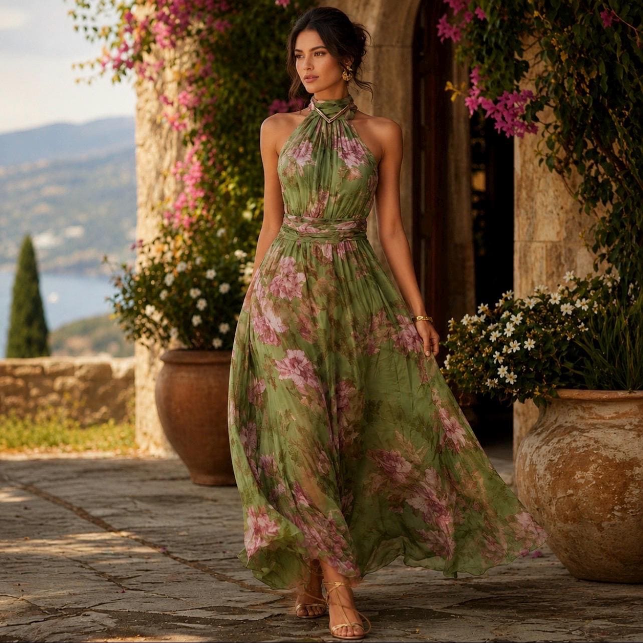 Sage Green Backless Dress - Etsy