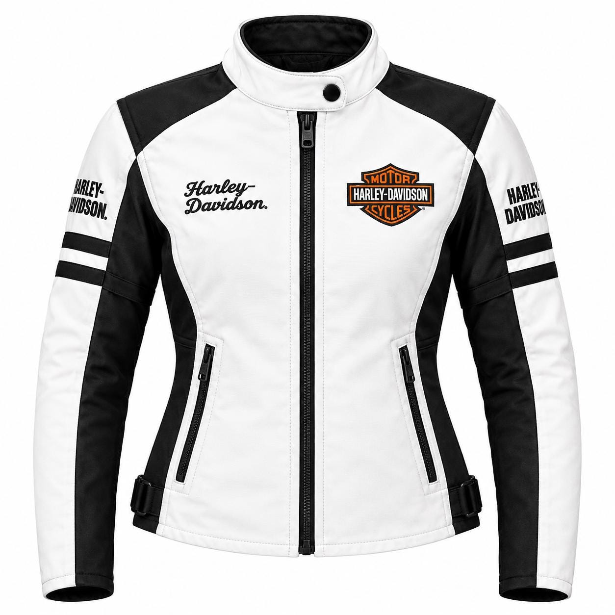 White Leather Harley Davidson Jacket - Etsy