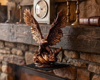Bronze-Finish Adler Statue, Vaterländische Schreibtisch Skulptur, Harz Vogel Figur Wohnkultur