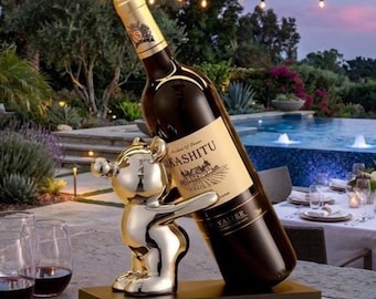 Bär Weinflaschenhalter - Gold oder Silber Resin Statue, Wohnkultur