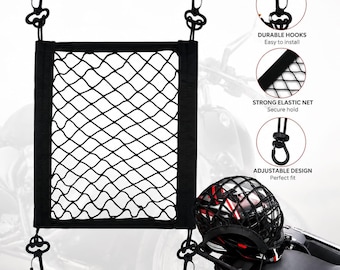 Handmade Motorcycle Cargo Net, Elastic Luggage Holder with Adjustable Hooks