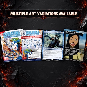 May include: Four trading cards featuring Sakashima of a Thousand Faces with varied artistic styles, including a cereal box theme, a matching game, a fantasy illustration, and a cartoon character, with the text Multiple Art Variations Available.
