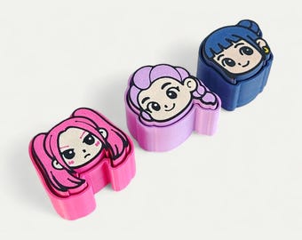 Anime Chibi Character Magnets: 3D Printed, Vibrant, Detailed Designs