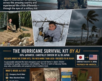 Hurricane Survival Kit! 2+ days of essentials for 2 people! BONUS: Japanese renowned products!
