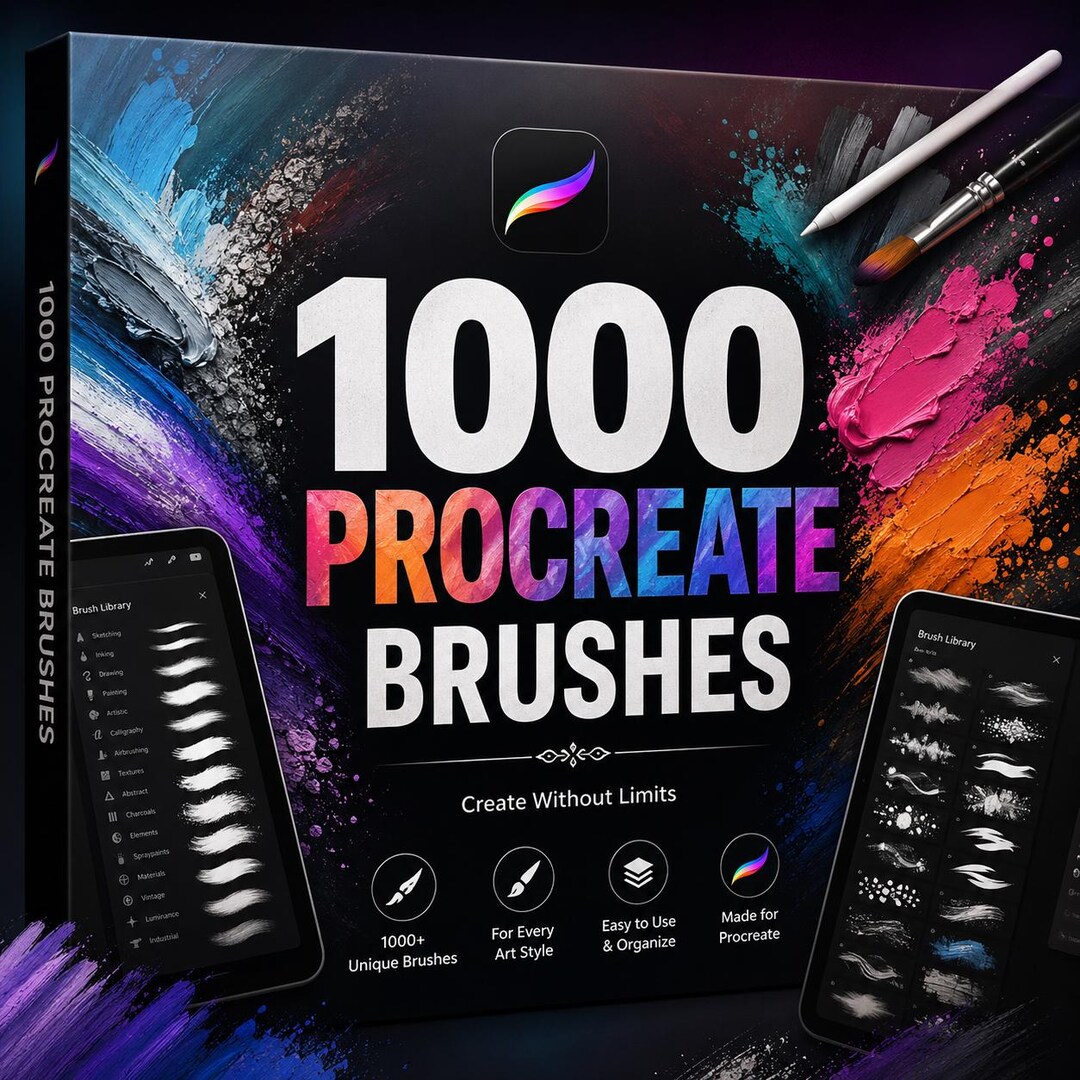 1000+ Procreate Brushes Bundle | Ultimate Brush Pack for Digital Art ...