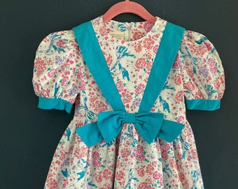 Robe vintage à fleurs et nœud Laura Ashley, 7-8 ans