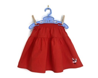 Girls Red Nautical Vintage Skirt