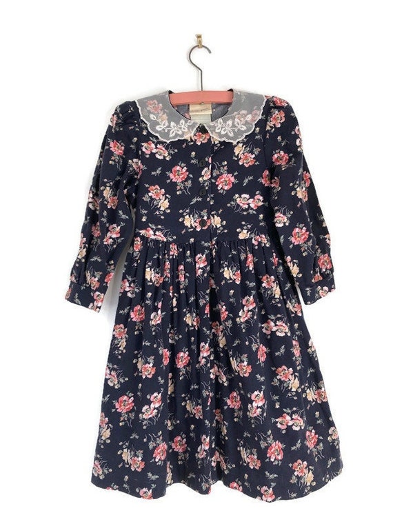 Vintage Laura Ashley Cotton Floral Dress, Age 4 - image 1