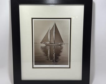 Fotografia di Mystic Seaport, collezione Rosenfeld, goletta Sachem, 1925, imbarcazione incorniciata