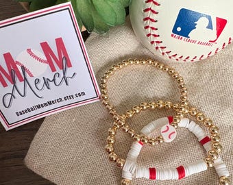 Baseball Bracelet Trio Set