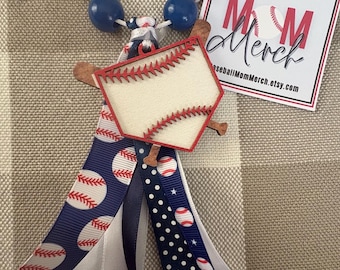 Baseball Key Chain/Bogg Bag Tassles with Wooden Personalization
