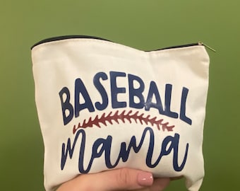 Baseball Mama Makeup Bag