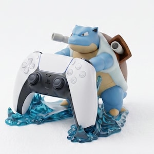 Blastoise PS5 Controller Holder | Pokemon Gaming Stand | 3D Printed DualSense Display Dock | Gamer Desk Setup Decor | 17cm Pokémon Fan Gift
