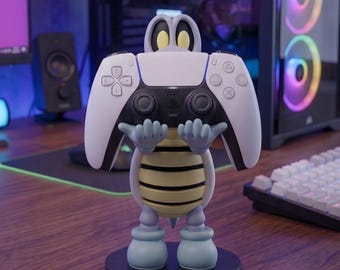 Soporte para mando Dry Bones para PS5 y Xbox | Decoración de escritorio para gamers inspirada en Super Mario | Soporte para mando artesanal de 23 cm | Regalo para gamers