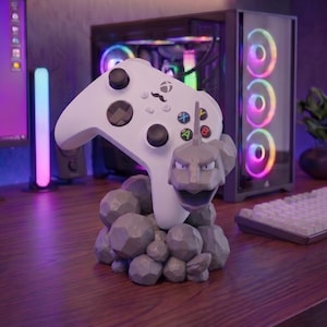 Stojak na kontroler Xbox Stone Serpent | Stacja dokująca do gier inspirowana drukiem 3D | Uchwyt na biurko dla geeków | Wyświetlacz kontrolera Xbox Series X/S | 15 cm