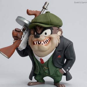 Premium Tazmania Peaky Blinder Collectible | 3D Printed Decor | Unique Gift l Premium 3D Printed Collectible 25cm or 35cm