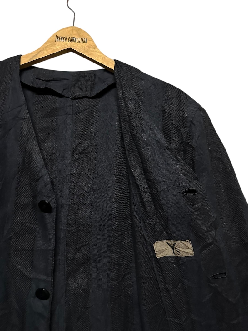 Vintage Y’s Yohji Yamamoto Striped Blue Indigo Shorts Sleeve Buttoned Jacket Size M image 7