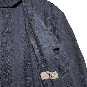 Vintage Y’s Yohji Yamamoto Striped Blue Indigo Shorts Sleeve Buttoned Jacket Size M image 9