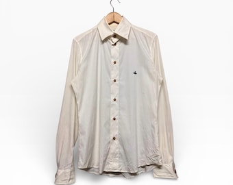 Camisa Oxford blanca de Vivienne Westwood, fabricada en Italia, talla III