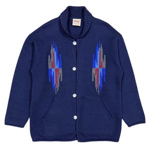 Barns Outfitters Chimayo Navajo Aztec Native Pattern Shawl Collar Cardigan Jacket – Size L
