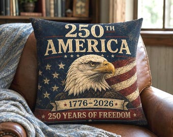 Coussin patriotique pygargue à tête blanche, décoration vintage 250e anniversaire de l'Americana