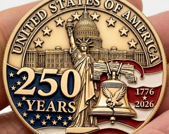 USA 250th Anniversary Coin, Statue of Liberty Coin, Gift For Him