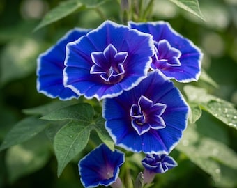 Blue Picotee Morning Glory 20 Seeds Cottage Garden Pollinator Friendly Fast Growing