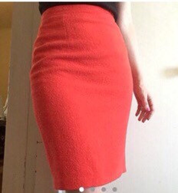 Hot pink terry-cloth texture vintage skirt, made b
