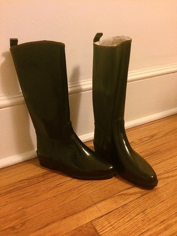 tall rubber rain boots
