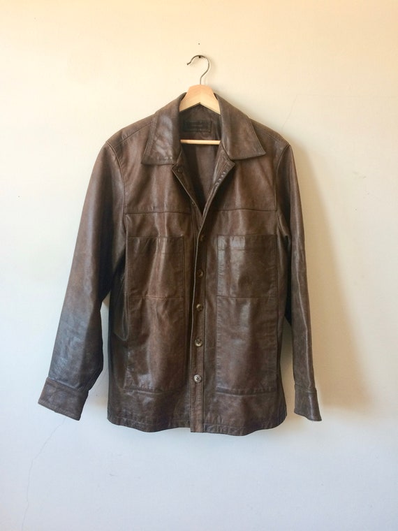 Vintage Dark Brown Leather Jacket Vintage Men's Me