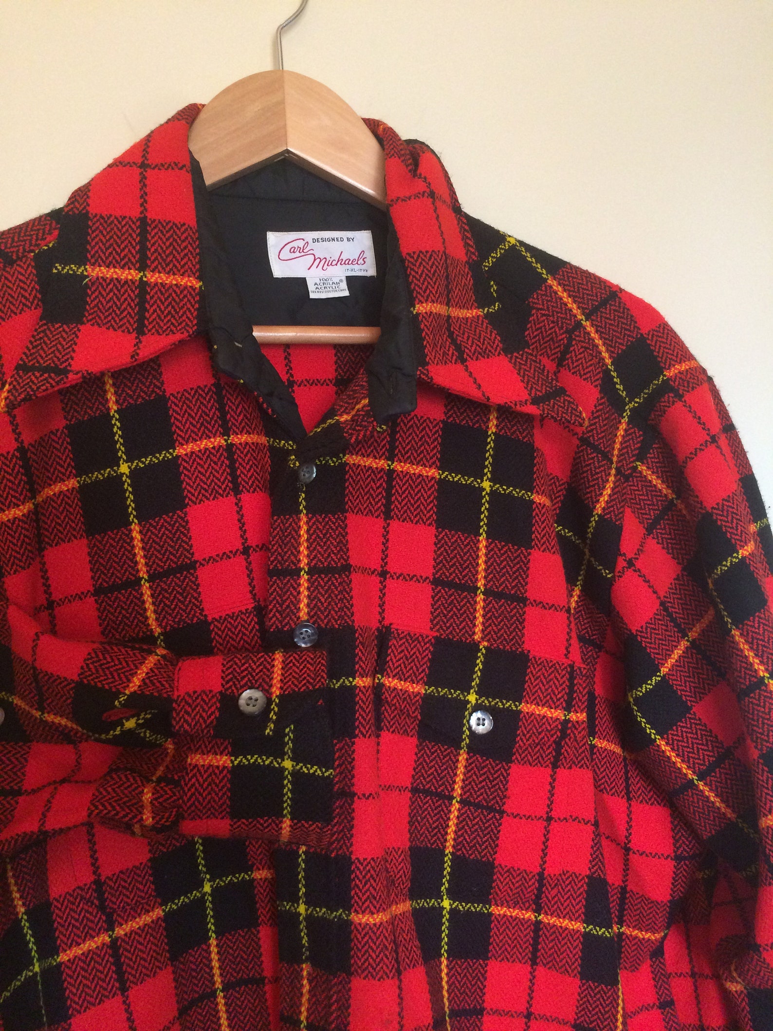 Red Plaid Jacket Vintage Lumberjack Chorecoat Flannel | Etsy
