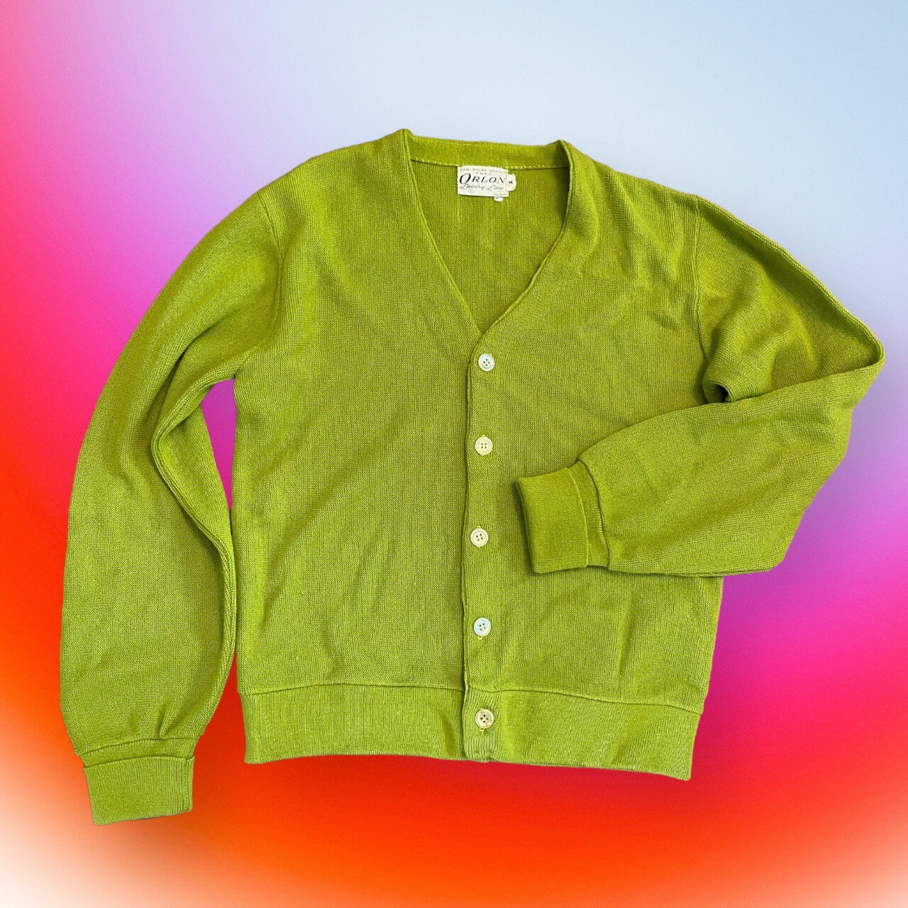 Lime Green Cardigan - Etsy