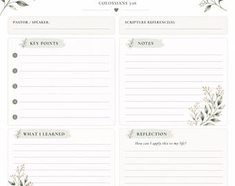 Sermon Notes Printable