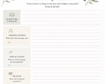 SOAP Bible Study Printable