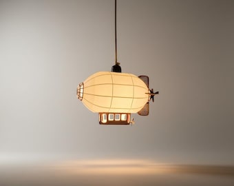 Lampada Steampunk a forma di dirigibile / Luce d'ambiente Zeppelin / Decorazione accogliente da appendere