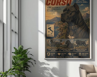 Cane Corso Vintage Travel Poster, Rolled Poster