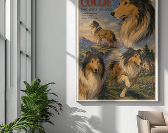 Rough Collie Art Rolled Poster | Dog Breed Wall Decor