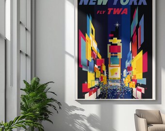 Póster enrollado de New York Fly TWA
