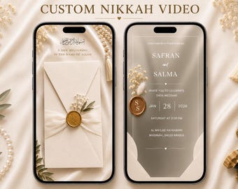 Animierte Nikkah-Einladungsvorlage (Canva) | Luxuriöse islamische Hochzeitseinladung für Mobilgeräte (Video)