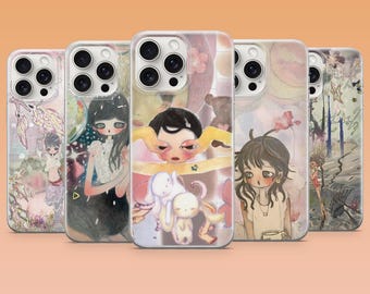 Aya Takano Phone Case Superflat Girl Universe Cover for iPhone 17 16 15 14 13 Samsung S26Ultra S25 S24 S23FE A56 A17 A16 Pixel 10 9Pro