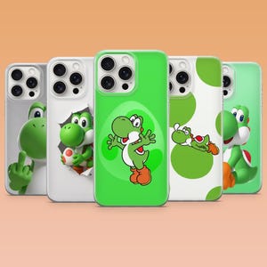 Yoshi Phone Case Nintendo Green Dino Cover for iPhone 17 16 15 14 13 Samsung S26Ultra S25 S24 S23FE A56 A17 A16 Pixel 10 9Pro