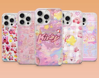 Kirby Phone Case Copy Ability Puff Pink Aesthetic Cover for iPhone 17 16 15 14 13 12 Samsung S26Ultra S25 S24 S23FE A56 A17 A16Pixel 10 9Pro