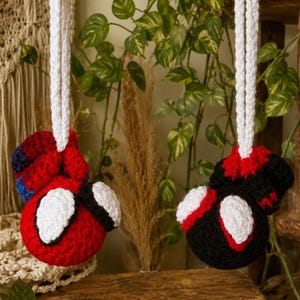 Crochet Spider Superhero Hanger Pattern PDF Amigurumi Web Slinger Hanging Plush Tutorial DIY Keychain Ornament Gift Crochet Digital Pattern