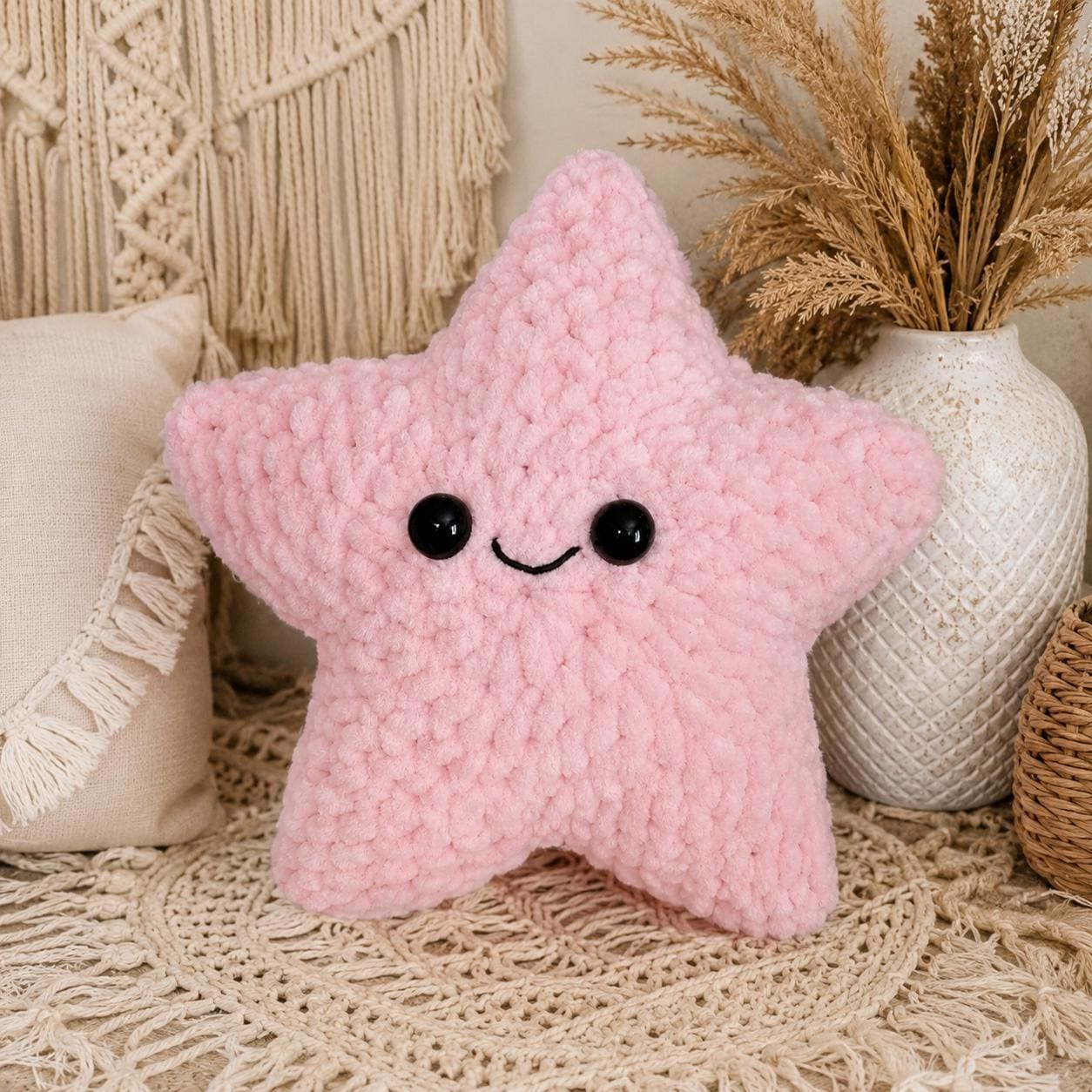 30 Chenille Yarn Crochet Patterns for Soft Plushies, Cozy Decor, and Cute Gifts 22 Crochet Star Plush Pattern