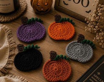 Crochet Pumpkin Appliqué Pattern PDF Halloween Crochet Pumpkin Fall Applique Autumn Decor Pumpkin Motif Instant Download DIY