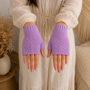 Crochet Fingerless Gloves Pattern PDF Easy Hand Warmers Crochet Pattern Beginner Fingerless Mittens Wrist Warmers Tutorial DIY Winter Gloves