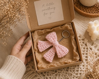 Crochet Bow Keychain Pattern PDF, Cute Bow Charm Crochet Pattern, Bag Charm, Backpack Accessory, Beginner Crochet Tutorial, Instant Download